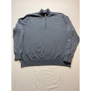 Jos. A. Bank Traveler Grey 100% Pima Cotton Quarter Zip Sweater Mens XXL